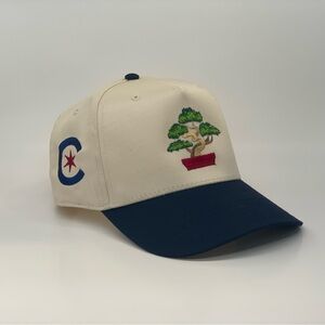 Chicago Bonsai Embroidered Natural and Navy Hat